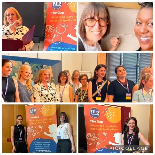 F.E.D. Foundation team and supporters at an event with 'The Gap' banners